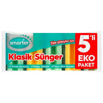 Smarter Klasik Oluklu Bulaşık Süngeri 5'li Paket