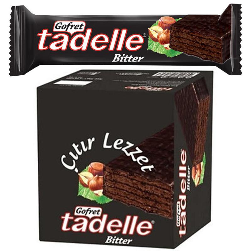 Tadelle Bitter Çikolatalı Gofret 35 gr 24'lü