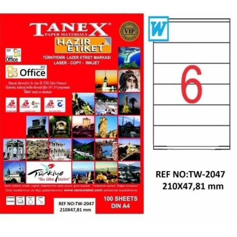 Tanex Lazer Etiket TW-2047 210x47.81 mm 100 Adet