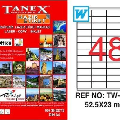 Tanex Lazer Etiket TW-2248 52.5x23 mm 100 Adet