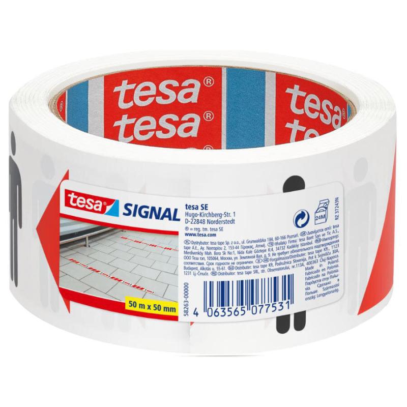 Tesa 58263 Sosyal Mesafe Bandı 50 mm x 50 m