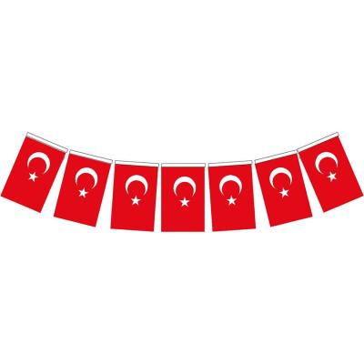 Türk Bayrağı İpli 6 cm x 11 cm  50'li Paket