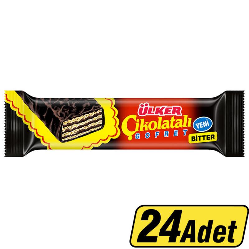 Ülker Bitter Çikolatalı Gofret 36 g 24'Lü