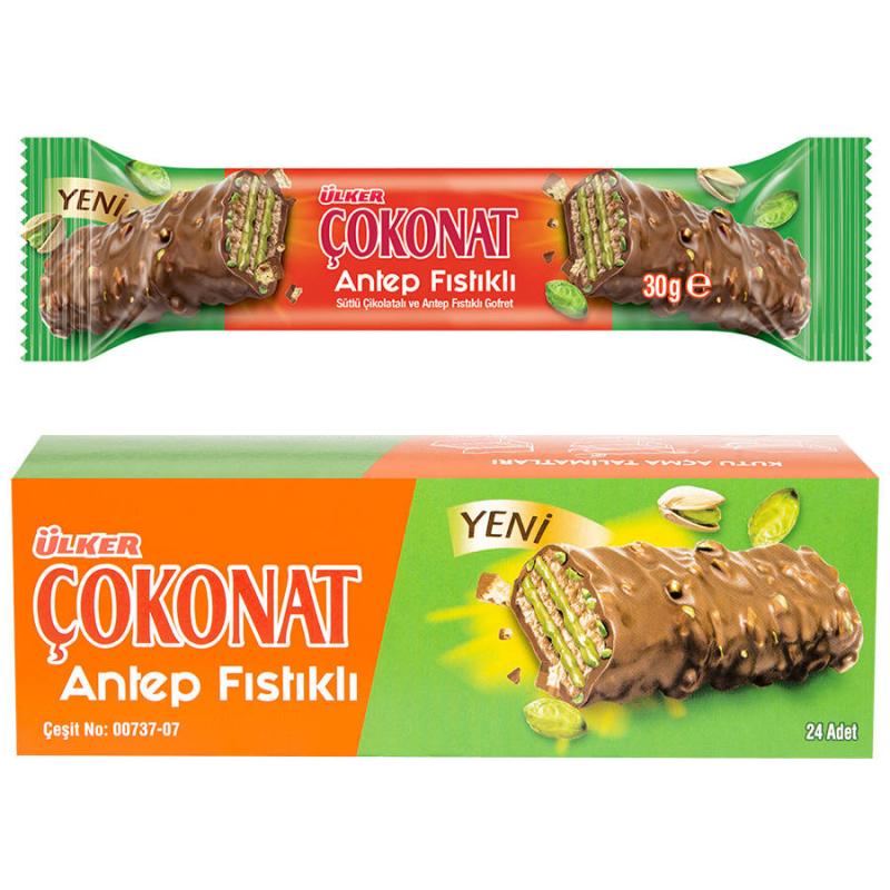 Ülker Çokonat  Antep Fıstıklı Gofret 30 gr x 24'lü Paket