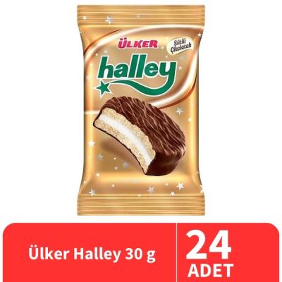 Ülker Halley Çikolata Kaplı Bisküvi 30 Gr 24 Adet