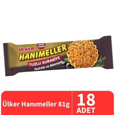 Ülker Hanımeller Zeytinli ve Biberiyeli Tuzlu Kurabiye 81 Gr 18 Adet