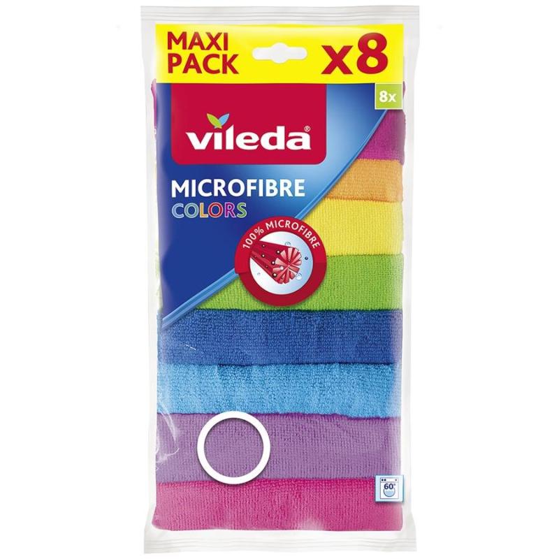 Vileda Mikrofiber Colors Temizlik Bezi 8'li Paket